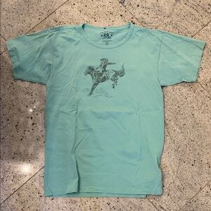 RRL Men’s Mint Green Graphic Crewneck T-Shirt